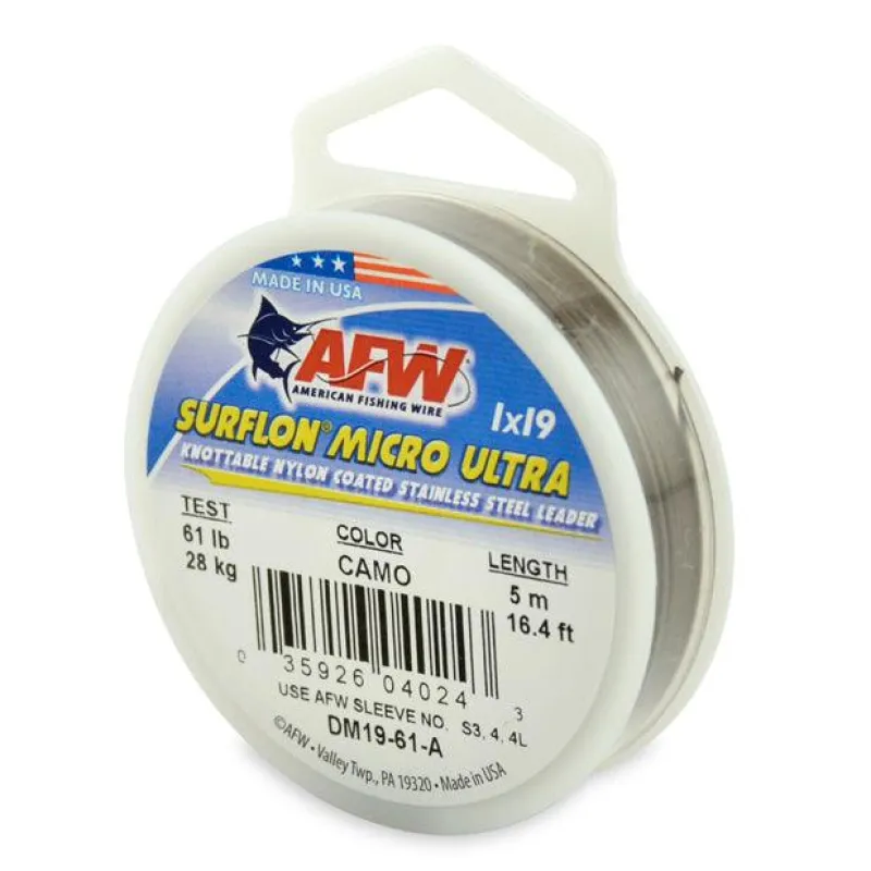 American Fishing Wire Wire Leader>Surflon Micro Ultra Nylon Coated Stainless Steel Wire Leader