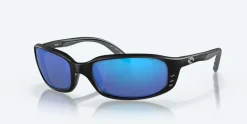 Costa Sunglasses>Brine Matte Black Frame With Mirror Blue Lens 580G Polarized Sunglasses