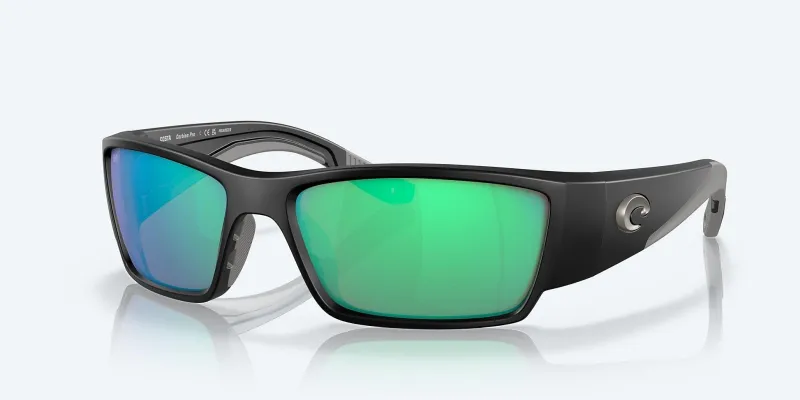 Costa Sunglasses>Corbina Pro Matte Black Frame with Green Mirror Lens 580G Polarized Sunglasses