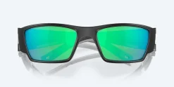 Costa Sunglasses>Corbina Pro Matte Black Frame with Green Mirror Lens 580G Polarized Sunglasses