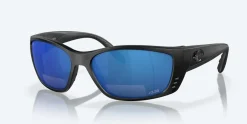 Costa Sunglasses>Fisch Readers Matte Black Frame With Blue Mirror Lens 580P Polarized Sunglasses