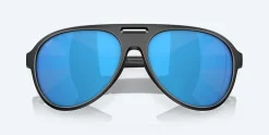 Costa Sunglasses>Grand Catalina Matte Black Frame with Blue Mirror Lens 580G Polarized Sunglasses