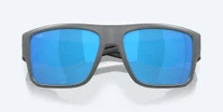 Costa Sunglasses>Taxman Matte Gray Frame with Blue Mirror Lens 580G Polarized Sunglasses