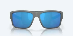 Costa Sunglasses>Taxman Matte Gray Frame with Blue Mirror Lens 580G Polarized Sunglasses