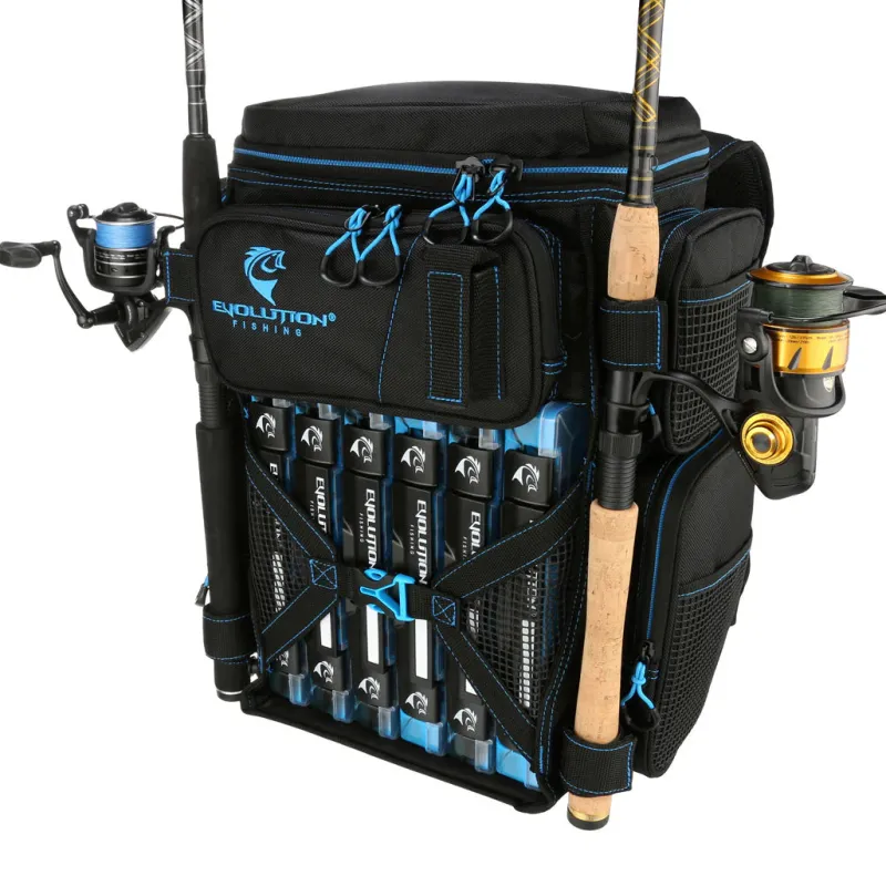 Evolution Bags|Tackle Boxes & Storage>Drift Series 3600 Tackle Backpack With Rod Holders