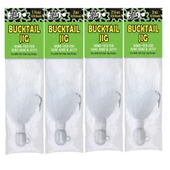 Fat Cow Soft Baits>Premium Bucktail Jigs Pearl White