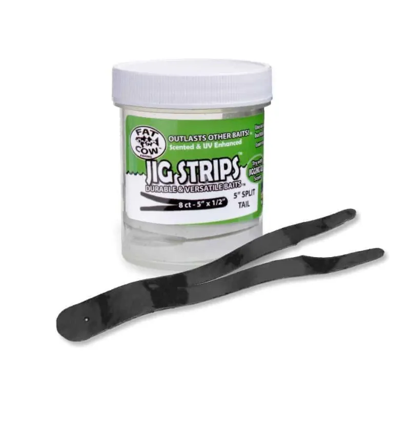 Fat Cow Soft Baits>Scented Jig Strips Split Tail 5"