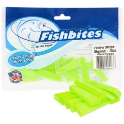 Fishbites Soft Baits>Longer Lasting Fish'n Strips Shrimp Scented Soft Baits