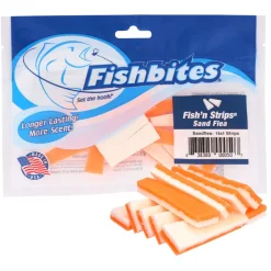 Fishbites Soft Baits>Longer Lasting Fish'n Strips Sand Flea Scented Soft Baits