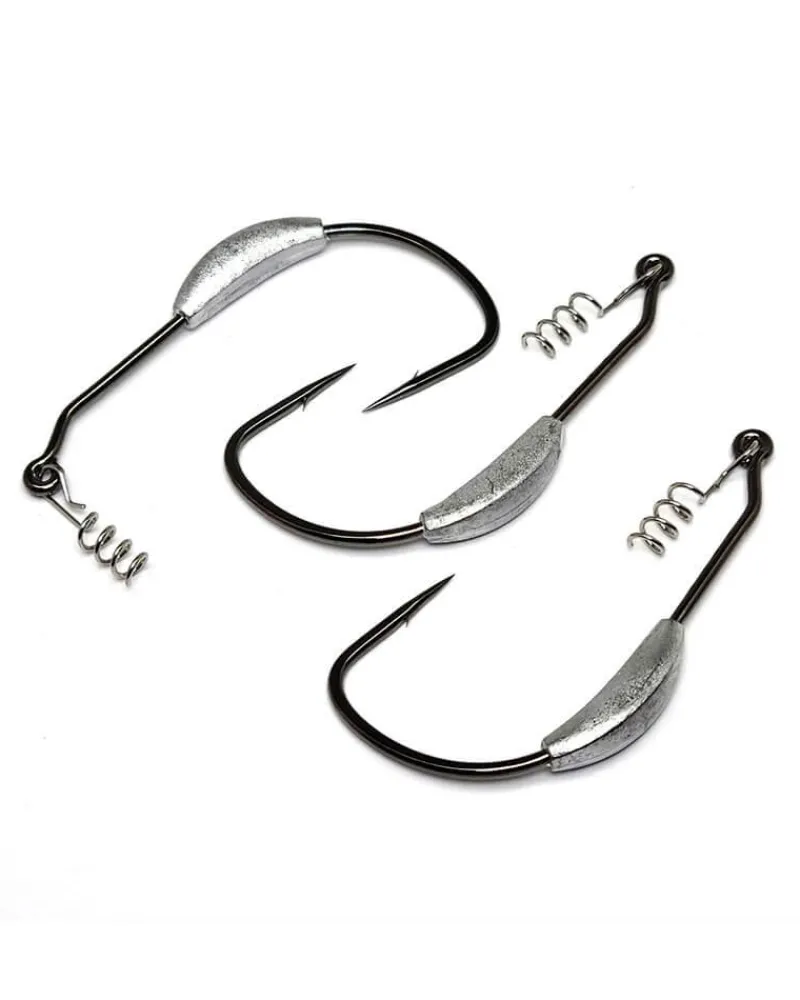 Gamakatsu Hooks>Superline Spring Lock Weighted Hooks NS Black