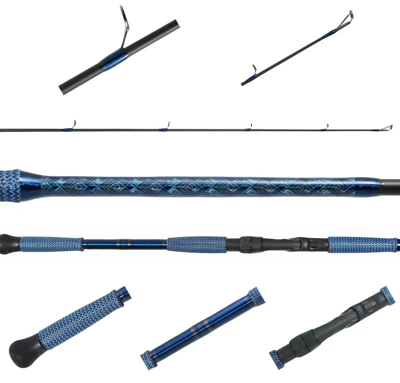 Jigging World Custom Rods>MK2 7'6" Custom Spinning Rod - Blue