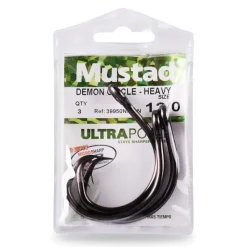 Mustad Hooks>Demon Perfect Circle In-Line 3X Hooks Black Knickel