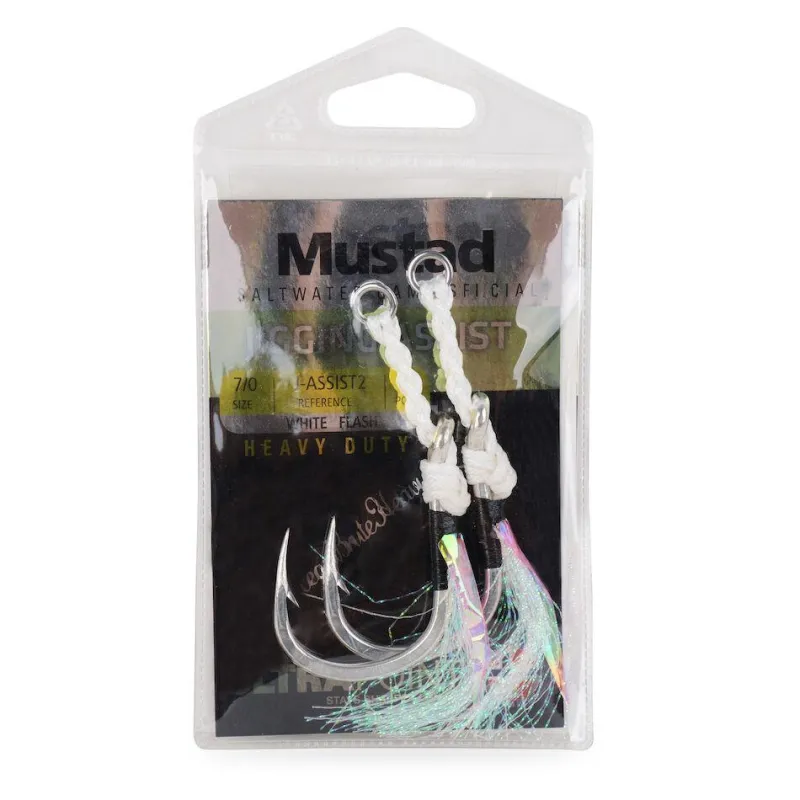 Mustad Hooks>J-Assist2 Heavy Duty Jigging Assist Rig with White Flash