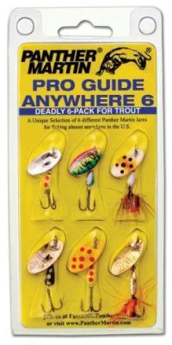 Panther Martin Spinnerbaits, Buzzbaits, Inline Spinners>Pro Guide Anywhere 6 Pack Inline Spinners