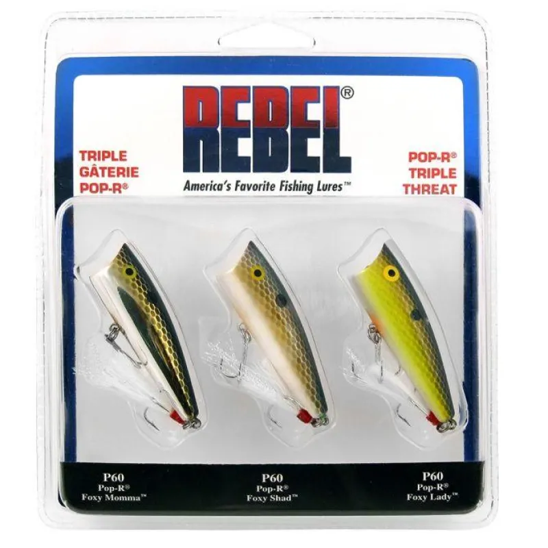 Rebel Hard Baits>Pop-R Triple Threat 3 Pack