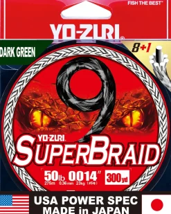 Yo-Zuri Braided Line>Superbraid 9 Braided Line Dark Green